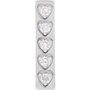 14K White Gold Round 2.1Mm G-I I1-I2 1/5 Ctw Natural Diamond Vertical Pendant