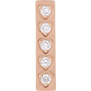 14K Rose Gold Round 2.1Mm G-I I1-I2 1/5 Ctw Natural Diamond Vertical Pendant