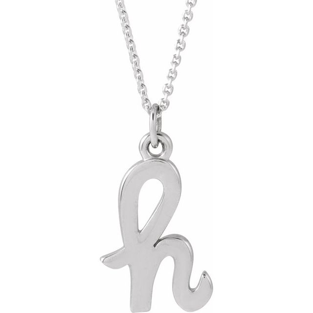 14K Yellow Or White Gold 16 In Polished Petite Initial Necklace