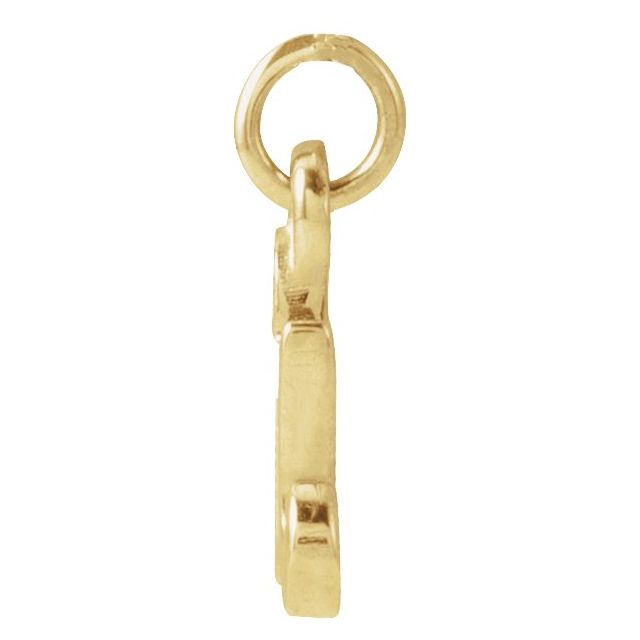 14K Yellow Gold Or Sterling Silver 7.9 X 6.45 Mm Polished Petite Initial Pendant