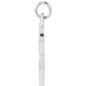 14K White Gold Polished Petite Initial Pendant