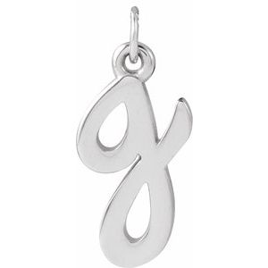 14K White Gold Polished Petite Initial Pendant