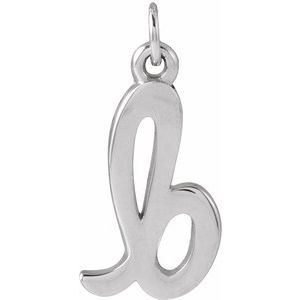 Sterling Silver Polished Petite Initial Pendant