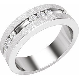 14K White Gold Round 2.3 Mm Polished 1/2 Ctw Lab-Grown Diamond Band Size 10