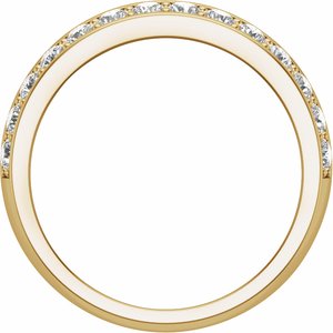 14K Yellow Gold Lab-Grown Diamond Round 2.5 Mm Polished 2 Ctw Lab-Grown Diamond Mens Band Size 10