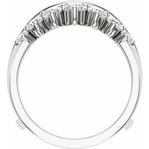 14K White Gold Round 3.5 Mm Polished 1 1/2 Lab-Grown Diamond Ring Guard Size 7