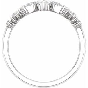 14K White Gold Lab-Grown Diamond Pear 4.3 X 2.8 Mm Lab-Grown Diamond Polished 3/4 Ctw Lab-Grown Diamond Contour Band Size 7