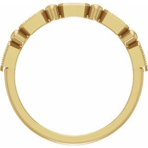 14K Yellow Gold Natural Diamond Round 1.2 Mm Polished .08 Ctw Natural Diamond Stackable Ring Size 7