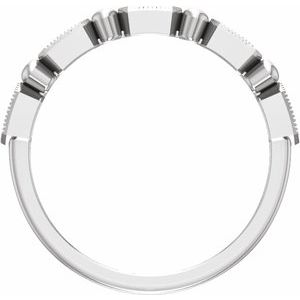 14K White Gold Natural Diamond Round 1.2 Mm Polished .08 Ctw Natural Diamond Stackable Ring Size 7