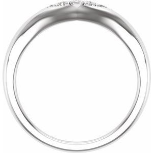 14K White Gold Natural Diamond Round 2 Mm Polished 1/6 Ctw Natural Diamond Contour Band Size 7