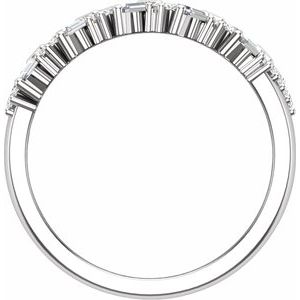 14K White Gold Polished 9/10 Ctw Lab-Grown Diamond Anniversary Band Size 7