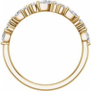 14K Yellow Gold Lab-Grown Diamond Pear 4.3 X 2.8 Mm Lab-Grown Diamond Polished 1 Ctw Lab-Grown Diamond Contour Band Size 7