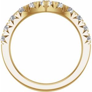 14K Yellow Gold Lab-Grown Diamond Round 3.5 Mm Lab-Grown Diamond Polished 1 Ctw Lab-Grown Diamond Contour Band Size 7