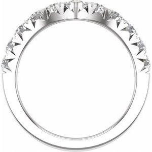14K White Gold Lab-Grown Diamond Round 3.5 Mm Lab-Grown Diamond Polished 1 Ctw Lab-Grown Diamond Contour Band Size 7