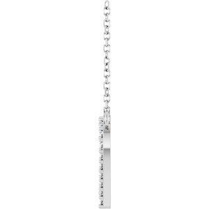 14K White Gold Round 13.4 X 12.5 Mm 1.2Mm G-H I1 1/6 Ctw Natural Diamond Heart Necklace, Length: 18 In