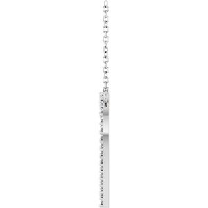 14K White Gold Round 19.7 X 16.7 Mm 1.2Mm G-H I1 1/4 Ctw Natural Diamond Heart Necklace, Length: 18 In