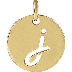 14K Yellow Gold Or Sterling Silver 12.52 X 10 Mm Polished Script Initial Pendant
