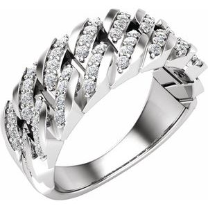 14K White Gold Round 1.4 Mm Polished 3/4 Ctw Lab-Grown Diamond Band Size 10