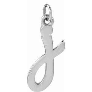 14K White Gold Polished Petite Initial Pendant