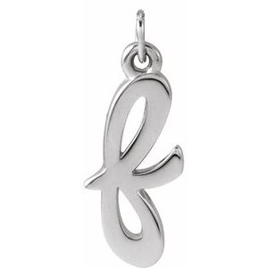 Sterling Silver Polished Petite Initial Pendant