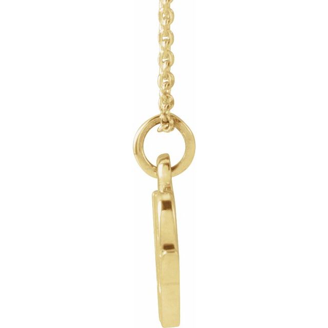 14K Yellow Or White Gold 16 In Polished Petite Initial Necklace