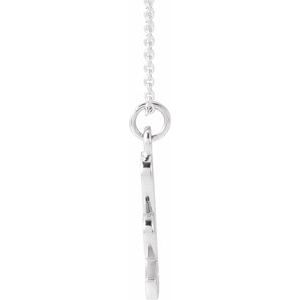 14K White Gold 16 In Polished Petite Initial Necklace