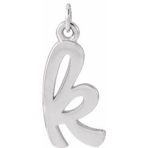 14K White Gold Polished Petite Initial Pendant