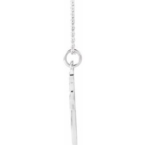 14K White Gold 16 In Polished Petite Initial Necklace