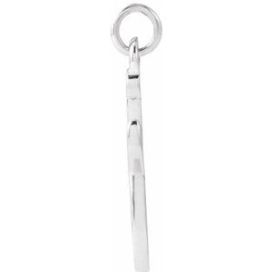 14K White Gold Polished Petite Initial Pendant