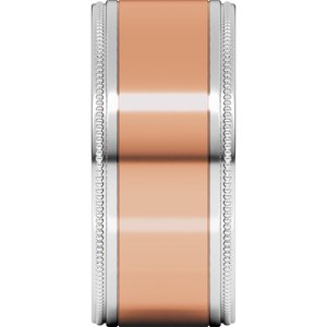 14K Yellow Or White Or Rose Gold Milgrain Inlay Flat Band