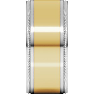 14K Yellow Or White Or Rose Gold Milgrain Inlay Flat Band