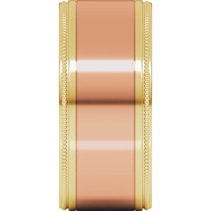 14K Yellow Or White Or Rose Gold Milgrain Inlay Flat Band