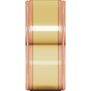 14K Yellow Or White Or Rose Gold Milgrain Inlay Flat Band