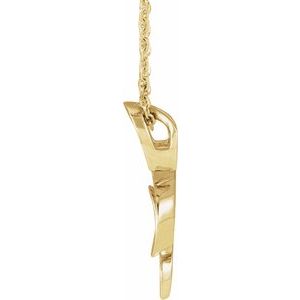 14K Yellow Gold 17.1 X 9.7 Mm 16-18 In Polished Freeform Necklace