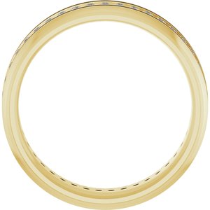 14K Yellow Gold Round 1.2 Mm G-H Si2-Si3 1/4 Ctw Natural Diamond Accented Grooved Band Size 10