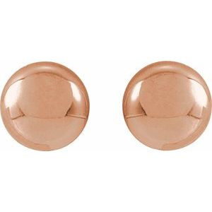 14K Rose Gold 4 Mm Pair Friction Backs Polished Ball Earrings