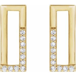 14K Yellow Gold Round 1 Mm 1/10 Ctw Natural Diamond Earrings