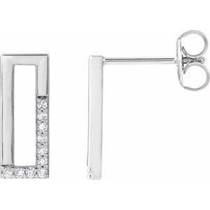 14K White Gold Round 1 Mm 1/10 Ctw Natural Diamond Earrings