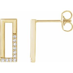14K Yellow Gold Round 1 Mm 1/10 Ctw Natural Diamond Earrings
