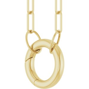 14K Yellow Gold 12 X 12 Mm 16 In Polished Circle Charm Necklace