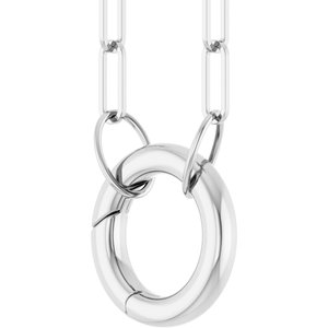 14K White Gold 12 X 12 Mm 16 In Polished Circle Charm Necklace