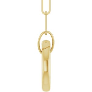 14K Yellow Gold 12 X 12 Mm 16 In Polished Circle Charm Necklace