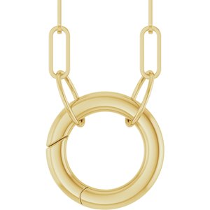 14K Yellow Gold 12 X 12 Mm 16 In Polished Circle Charm Necklace
