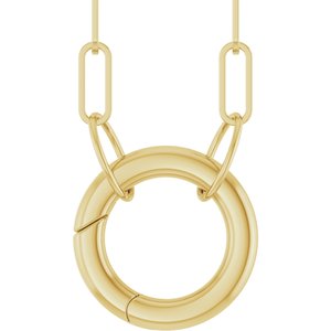 14K Yellow Gold 12 X 12 Mm 18 In Polished Circle Charm Necklace