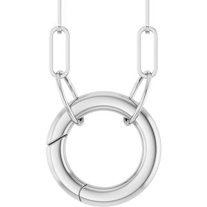 14K White Gold 12 X 12 Mm 18 In Polished Circle Charm Necklace