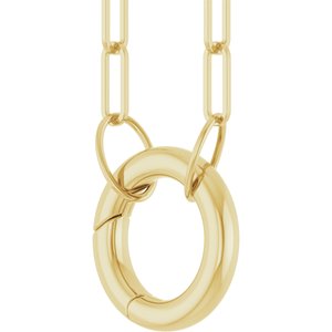 14K Yellow Gold 12 X 12 Mm 18 In Polished Circle Charm Necklace
