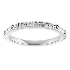 Sterling Silver Faith Not Fear Ring Size 7