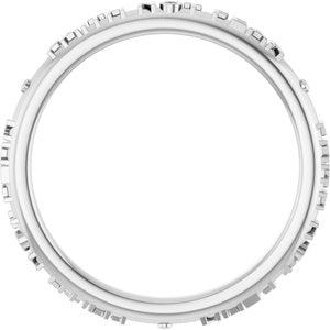 14K White Gold Faith Not Fear Ring Size 7