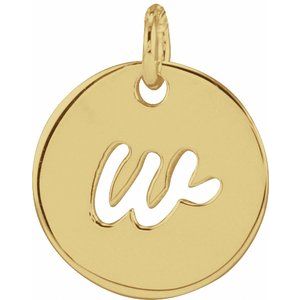 14K Yellow Gold Or Sterling Silver 9.94 X 9.95 Mm Polished Script Initial Pendant