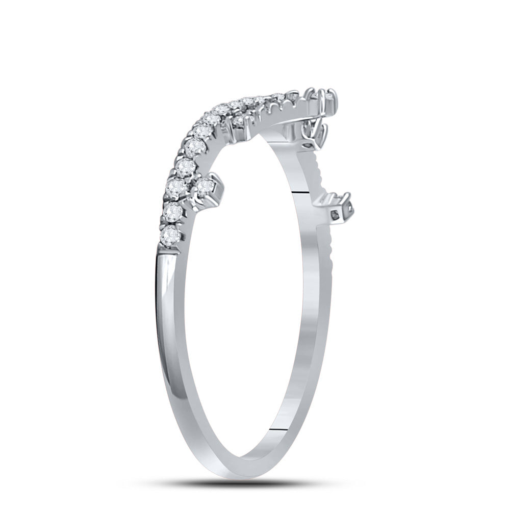 10K Yellow Or White Or Rose Gold Womens Round Diamond Crown Tiara Fashion Band Ring , Womens Size: 5-10